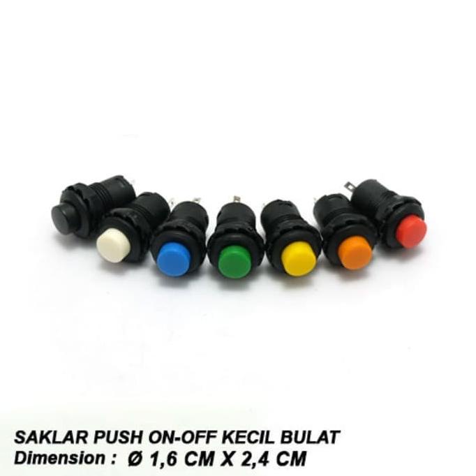 ASLI Saklar Push ON OFF Push Button Tombol Bulat Kecil
