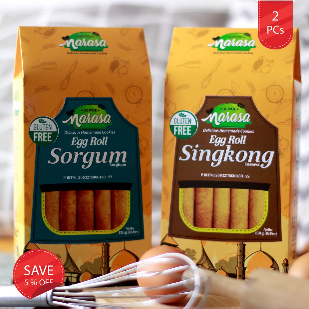 

Pawon Narasa - 2 PCs Biscuit Gluten Free Egg Roll Sorgum & Singkong (Dus)