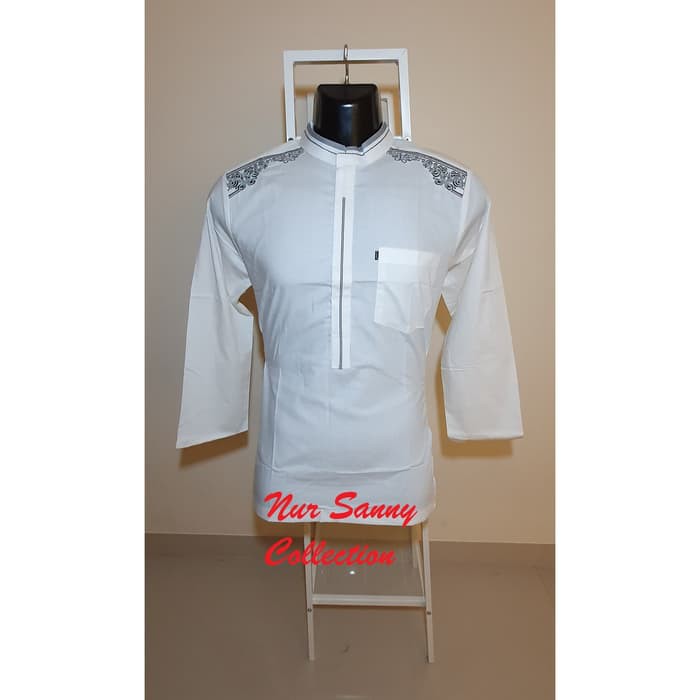 BAJU KOKO AL-LUTHFI AL-ZAHRAWI PANJANG PUTIH  MURAH