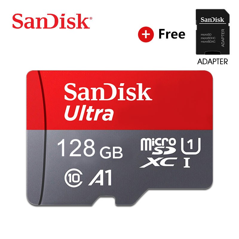 Memory Card 32/64/128/256GB SANDISK CLASS 10 100Mbps MicroSD Kartu Memori sd card Free AdapteR