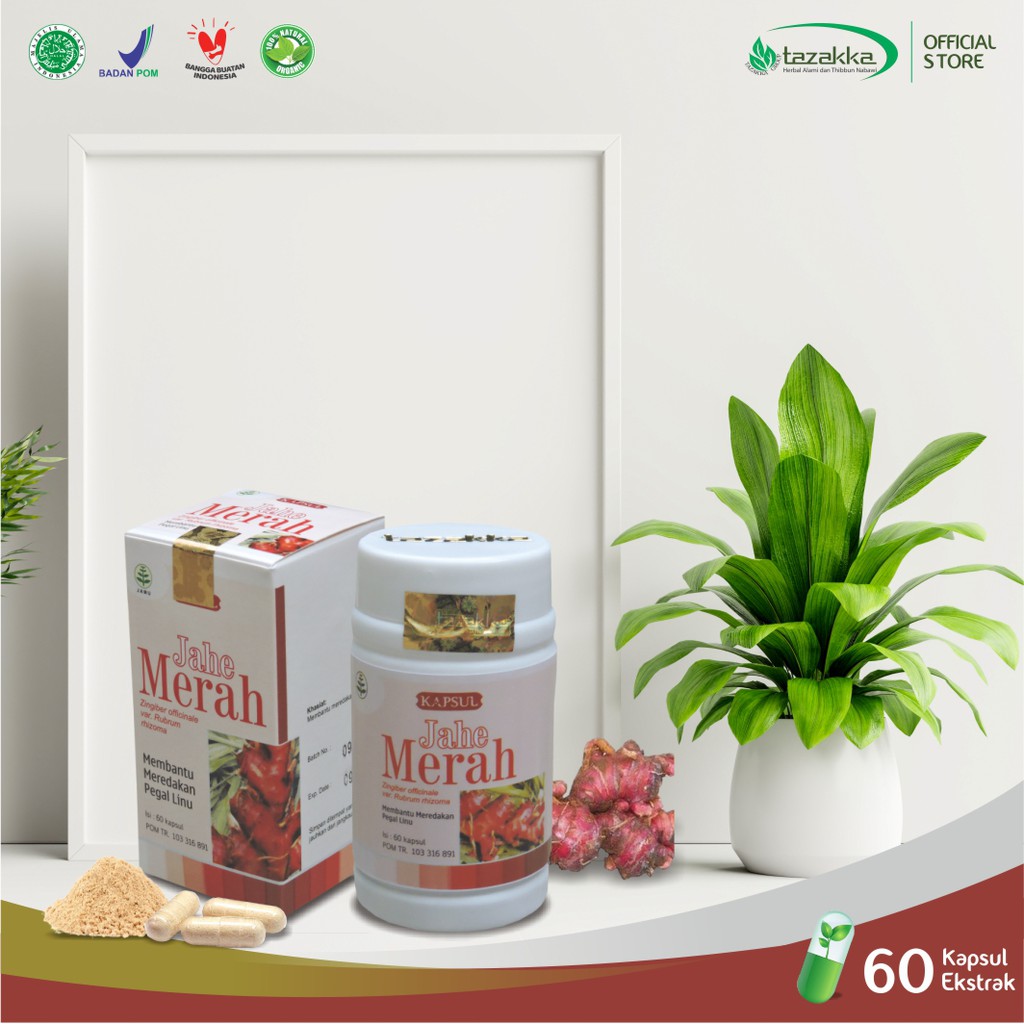 Obat Daya tahan tubuh dan anti Virus Kapsul Jahe Merah Halal dan BPOM serta ORIGINAL 100%