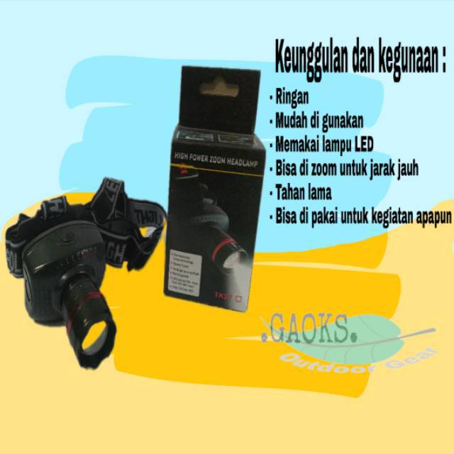 headlamp zoom / senter gunung / senter kepala