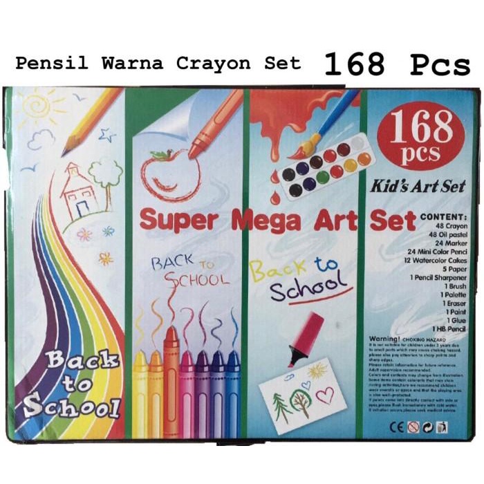 

Crayon Set 168 Warna Pensil Warna Koper Menggambar / Mewarnai / Kado Best Seller
