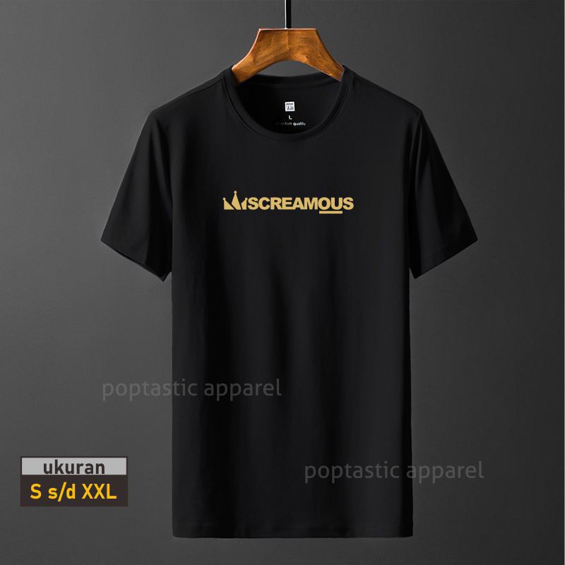 Tshirt Kaos Distro Screamous PREMIUM GOLD EDITION/ Kaos distro PRIA WANITA