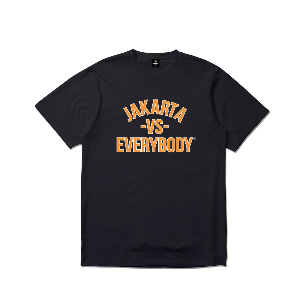 

Urbain Tshirt - Jakarta vs Everybody Jersey - Black Orange