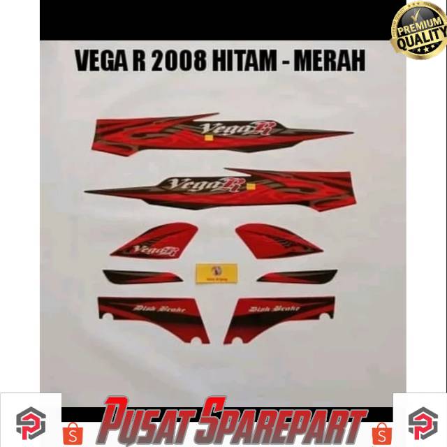 STRIPING LIS STIKER VEGA R NEW 2008 HITAM MERAH