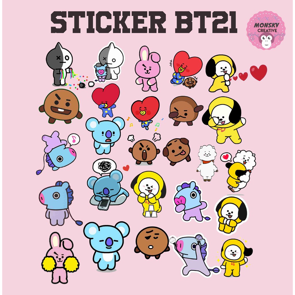 Bt21 персонажи рисунки по отдельности