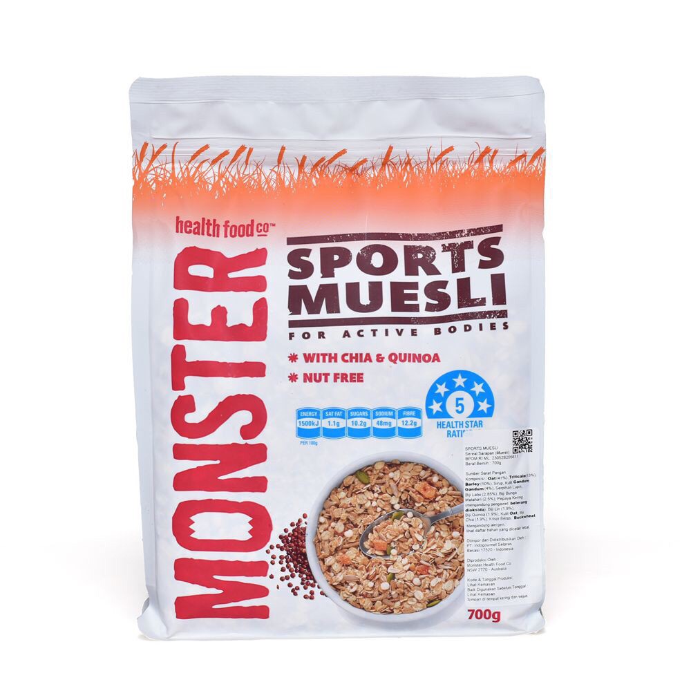 Khas MONSTER Sports Muesli 700gr cereal sereal Sport chia