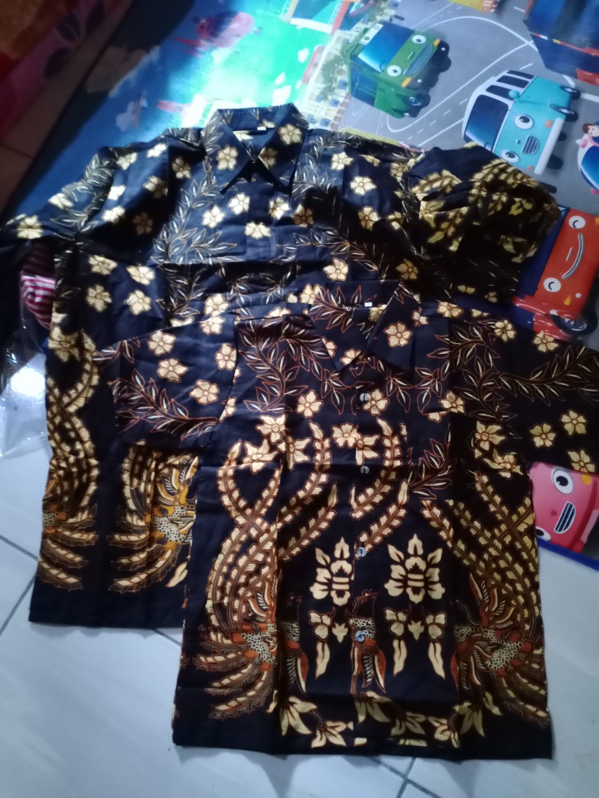 Batik Couple Keluarga Sania Ruffle Ori Ndoro Jowi Dnt Motif Emprit Kuning