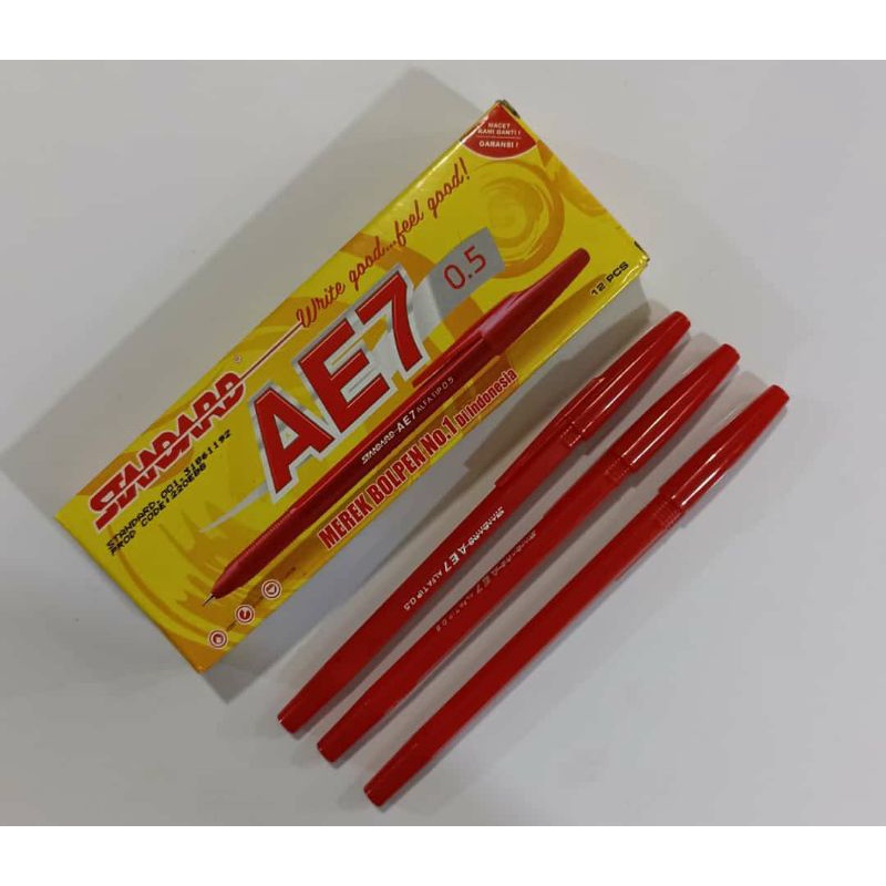 

pulpen standart merah per kotak isi 12 pc #