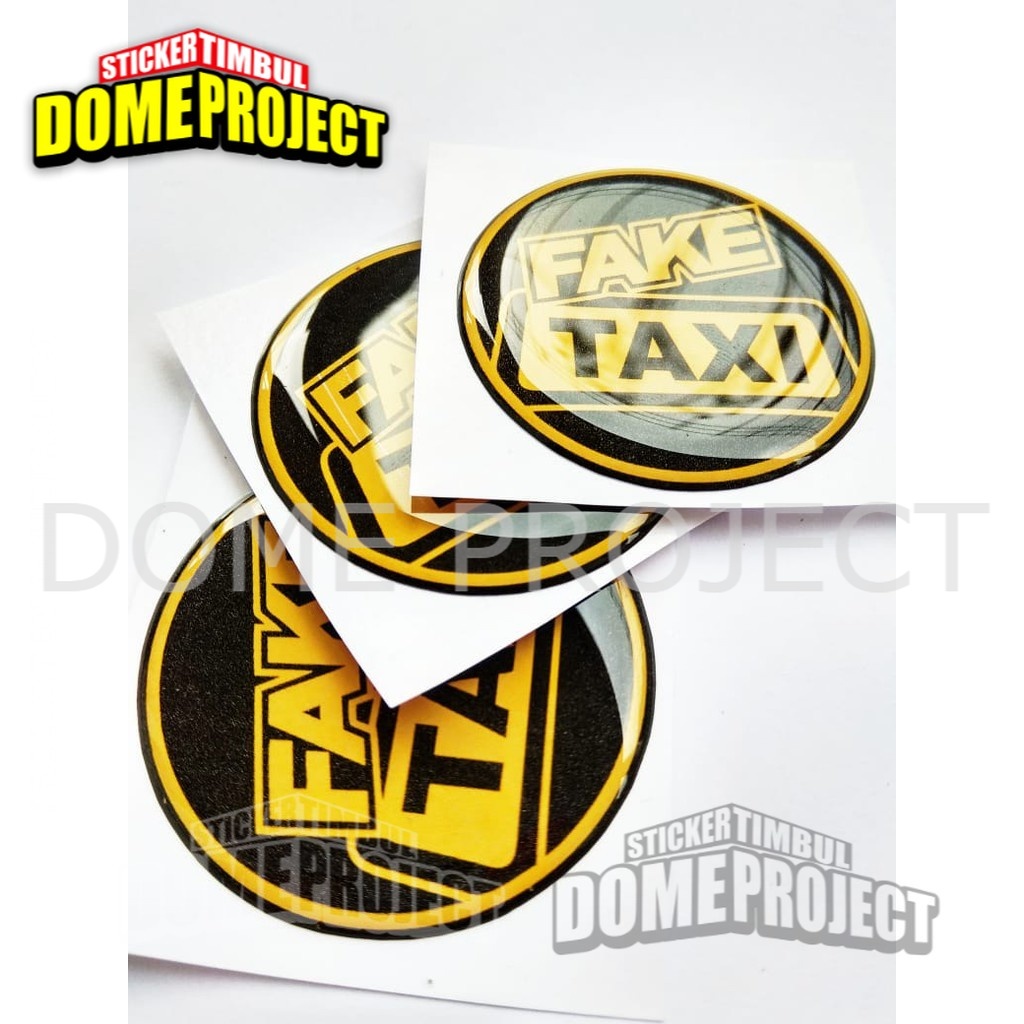 Stiker Motor Timbul EMBLEM FAKE TAXI STIKER RESIN TIMBUL LENTUR STICKER MOBIL AKSESORIS MOBIL