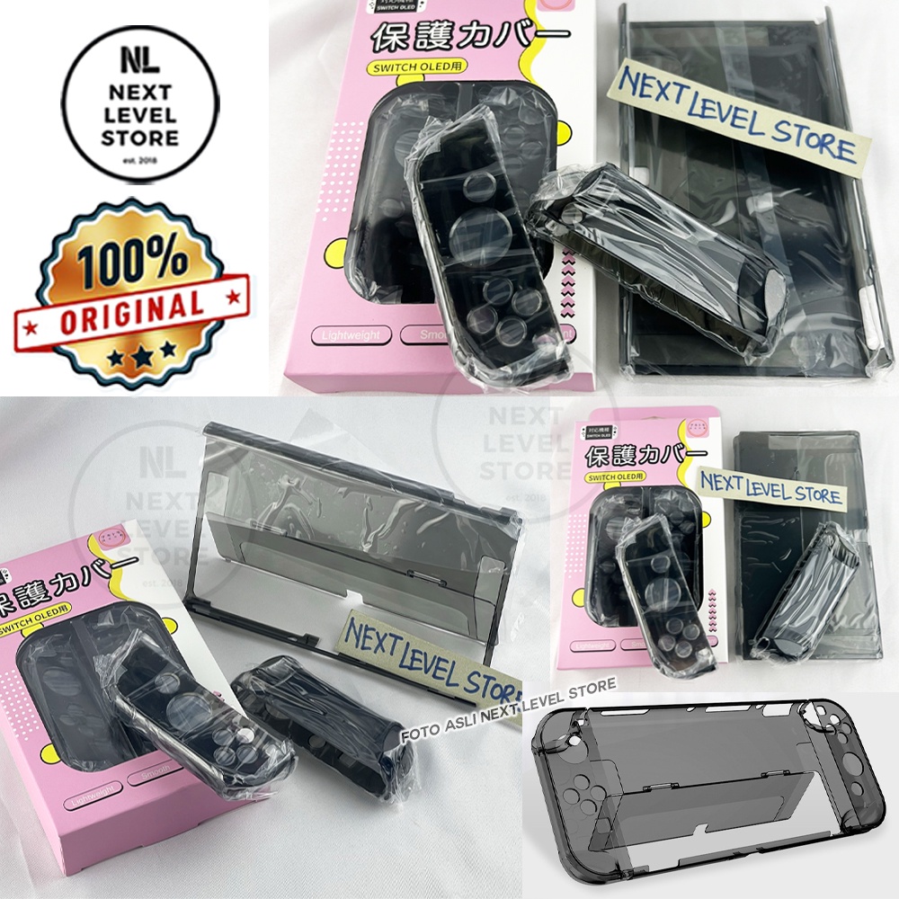 Full Hard Crystal Case Nintendo Switch OLED Clear Original - Akitomo - 4 Pilihan Warna - Pilih di VARIASI