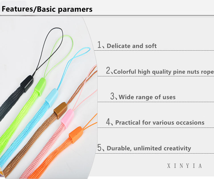 Warna-warni Tali Lanyard Pegangan Pendek Untuk Ponsel Kamera USB Flash Drive Kunci Lencana Kartu ID