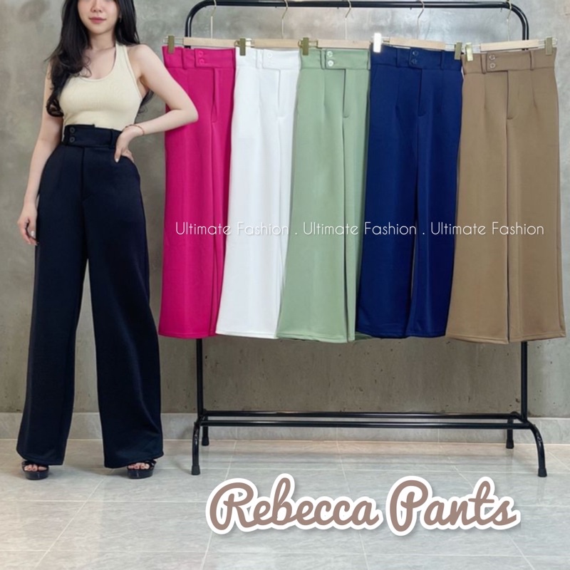 Rebecca Basic Cullote Pants - Celana Kulot Wanita Scuba Import Premium - Celana Panjang High Quality Korea Kekinian Terbaru  Rakku 872