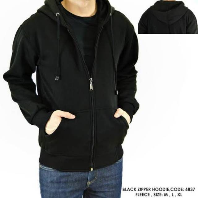 Jaket Sweater Hoodie Zipper polos Pria dan wanita