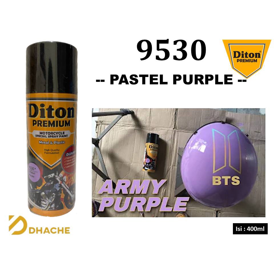 Cat Pilox Diton Premium 9530 Warna Pastel Ungu Purple 400cc Pylok Semprot Aerosol Violet Krayon Terbaru Bodi Mesin Velg