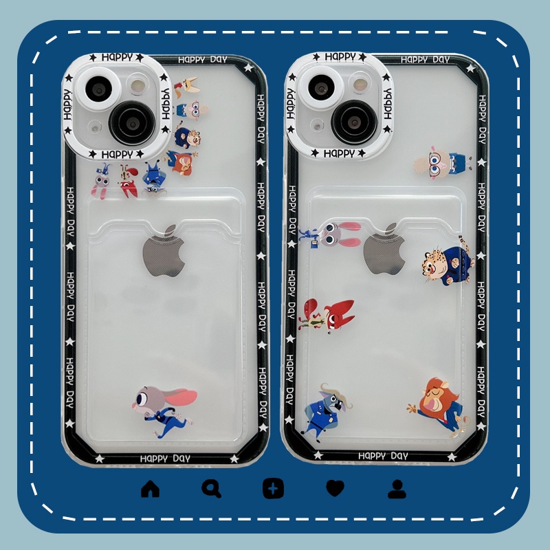 Soft Case Pelindung Lensa Transparan Motif Kartun Hewan Untuk iPhone 12 13 Pro MAX 11 X XR XS MAX 7 8 Plus