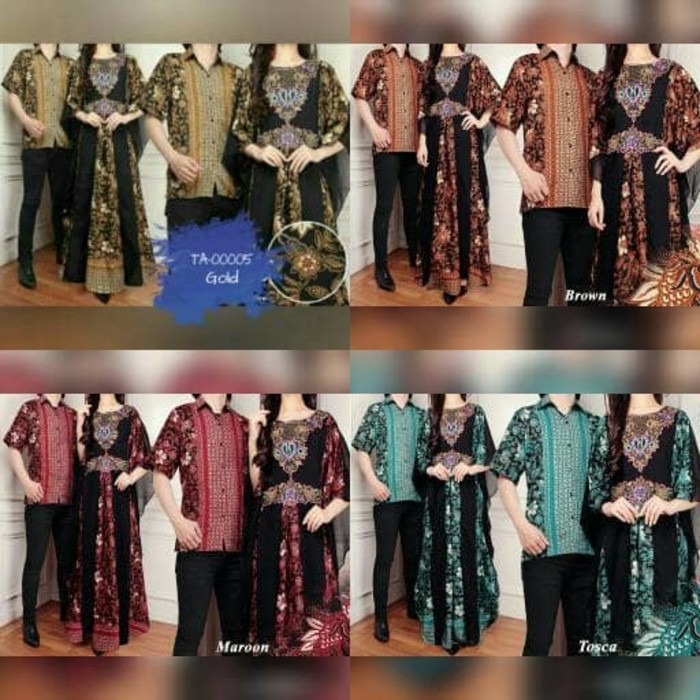 TA-00005 couple kaftan mewah Raffa baju pasangan sarimbit batik