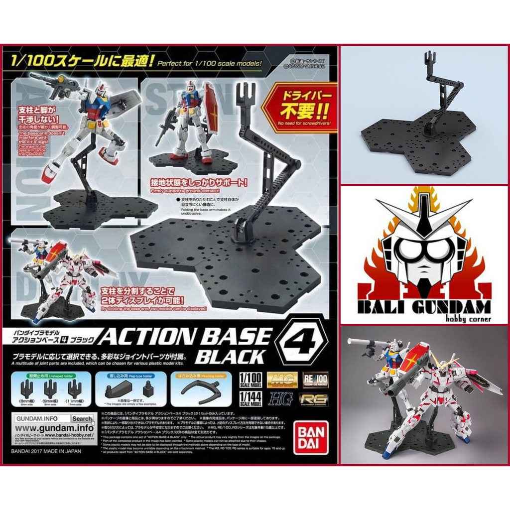 Action Base 4 Black Gundam Hg Rg Mg Sd Stand Base
