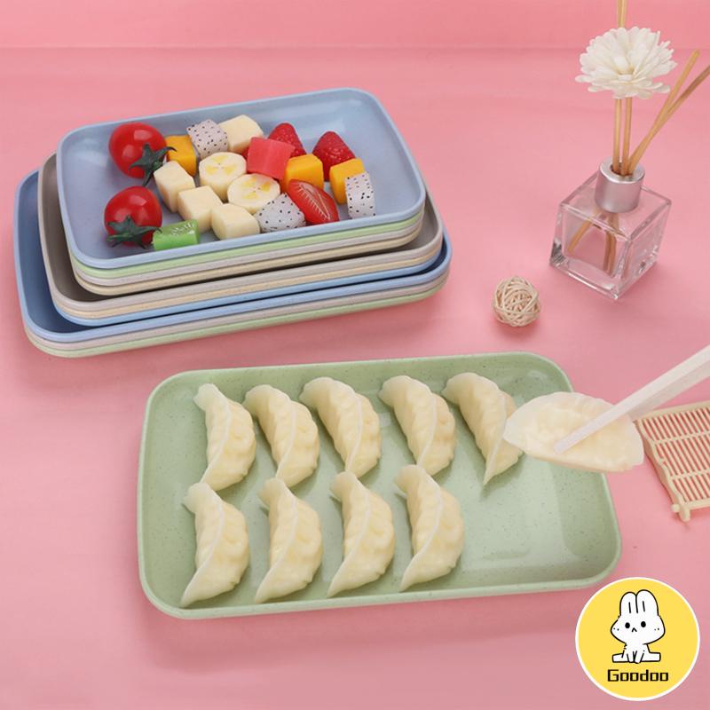 Piring Kecil Simple Longitudinal Piring Eat Snack Bread Cookie Bpa Free Plastic -Doo