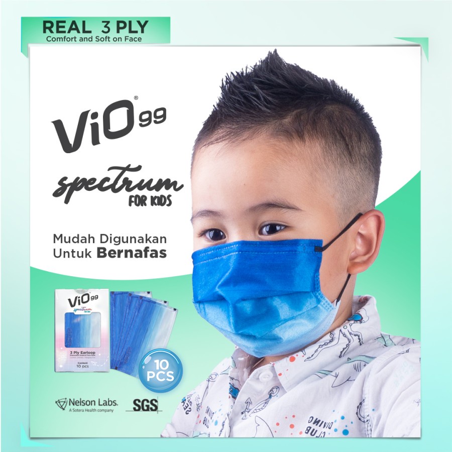 VIO MASKER VIO99 SPECTRUM KIDS ANAK - MASKER MEDIS 3PLY ISI 10PCS