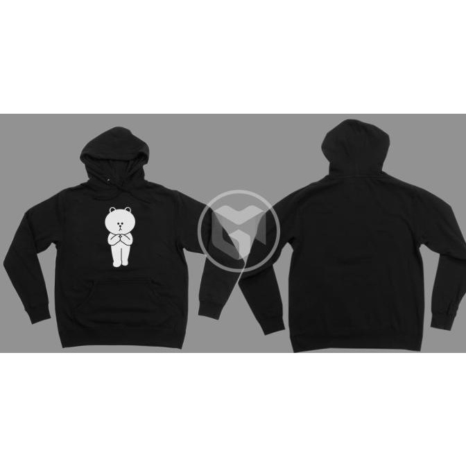 jaket hoodie sweater line friends brown