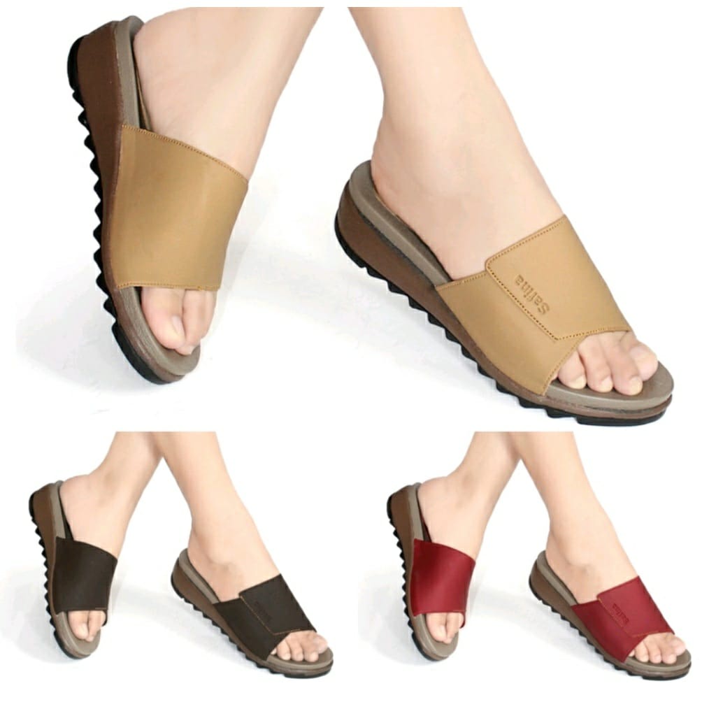 Invincible Wedges Wanita Casual Sandal Wedges Wanita Selop Kokop Terbaru Kekinian