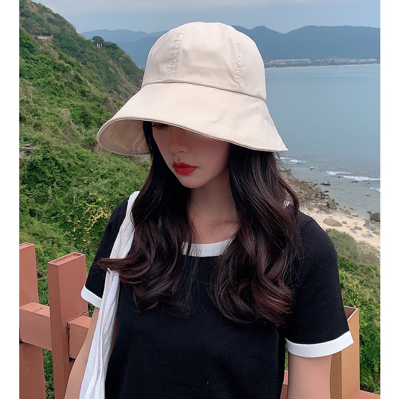 Topi Bucket Velcro Gaya Korea Untuk Wanita