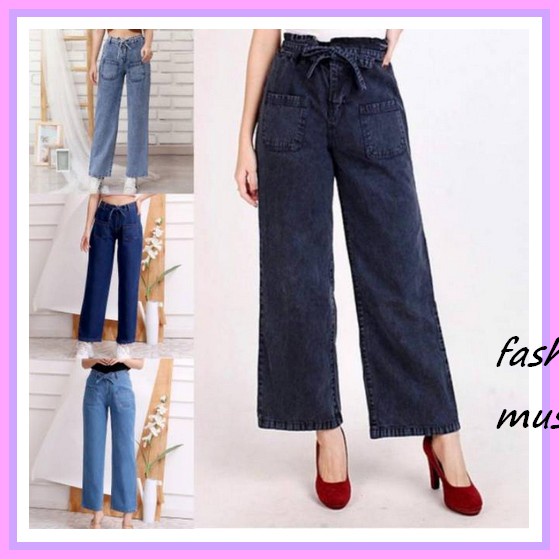 Highwaist Kulot Jeans Wanita Loose- Kulot Jeans -Boyfriend Kulot Jeans Clo Jeans Kulot Wanita // Hig