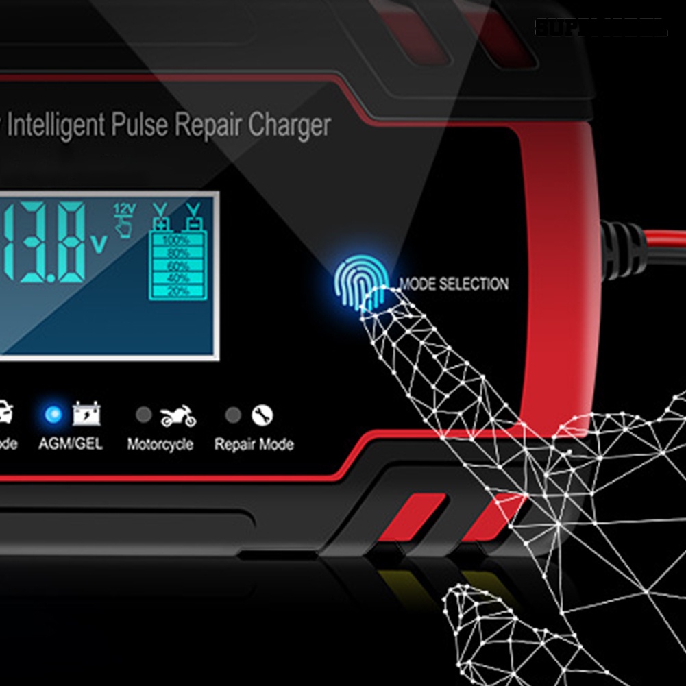 Charger Power Baterai Mobil 12 / 24V Dengan Display LCD