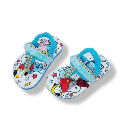 Sandal Bayi Motif BT21 Model Jepit Dayak Terbaru