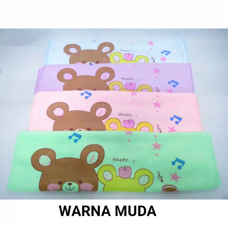 Handuk bayi MICRO FIBER ELASTIS licin lembut 100x50cm warna / baby towel motif warna murah