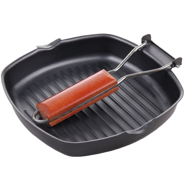 Grill Pan Panggangan Kecil Gagang Lipat 28cm Anti Lengket