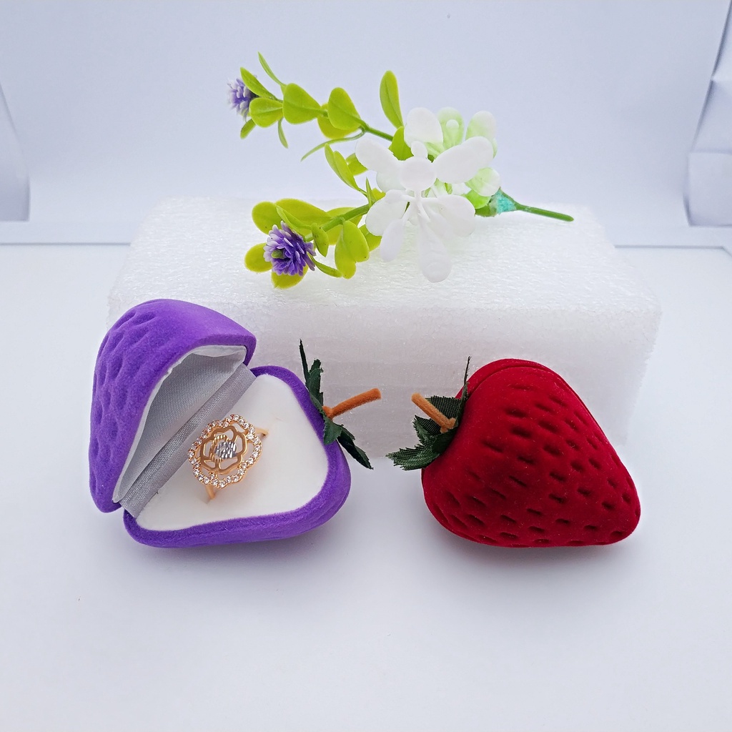 KOTAK PERHIASAN CINCIN, ANTING, LIONTIN EMAS MODEL BUAH BUAHAN LUCU