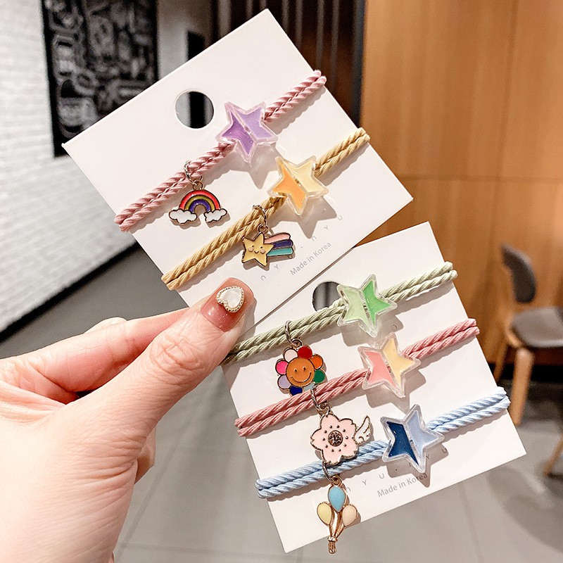 IKATAN RAMBUT KOREA IMPORT / IKAT RAMBUT KARET MOTIF KOREA STYLE / AKSESORIS RAMBUT KOREA / KARET GELANG RAMBUT-I.R - #31 RANDOM