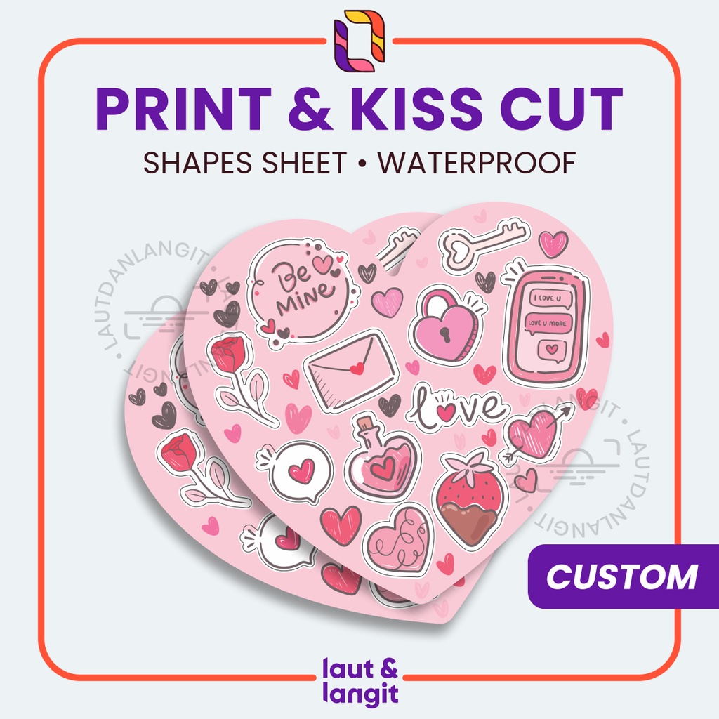 

STICKER SHAPES SHEET CUSTOM | STIKER SET PACK KISS CUT WATERPROOF VINYL UNIQUE