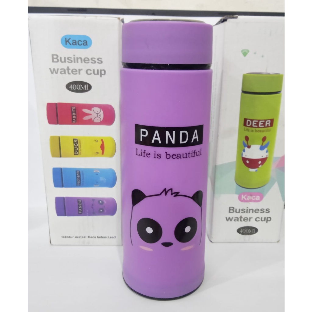 BOTOL MINUM KACA HEWAN ANIMAL 400 ML