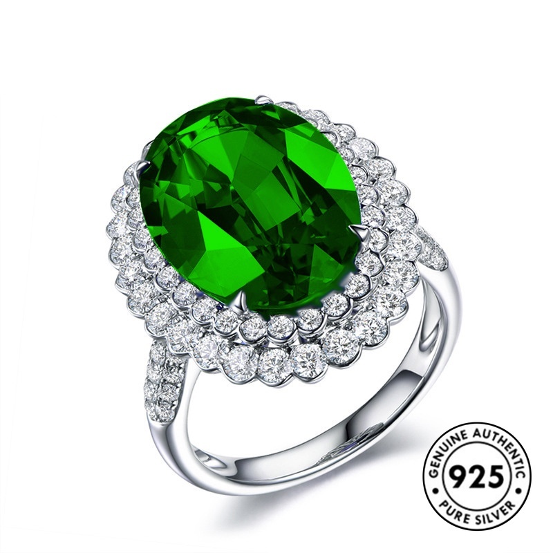 Cincin Sterling Silver 925 Model Terbuka Dengan Permata Warna-Warni Untuk Wanita