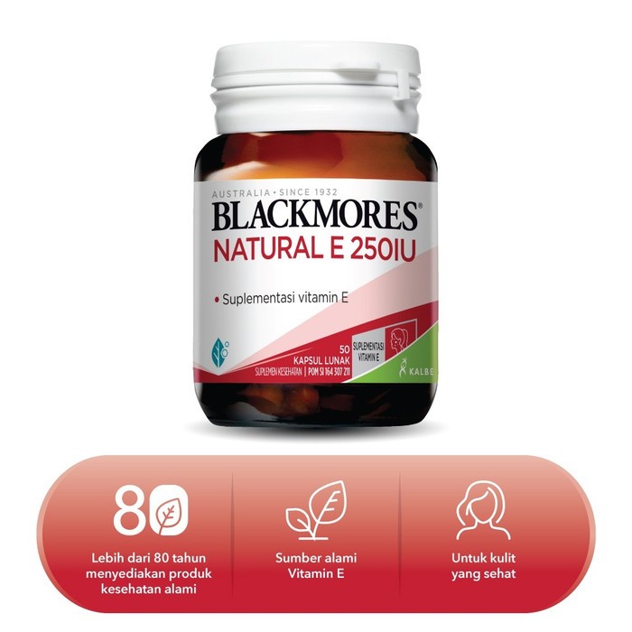 BLACKMORES Natural E 250 IU Original Kalbe Vitamin isi 50