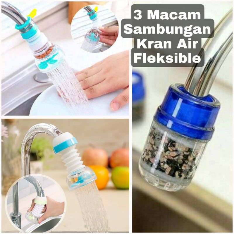 Sambungan Kran Air Fleksibel/Sambungan Kran Air Flexible 360 derajat Anti Splash Shower