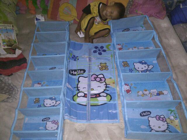 Rak Gantung 3in1 Karakter - Rak Tas - Rak Sepatu - Hanger Jilbab Resleting