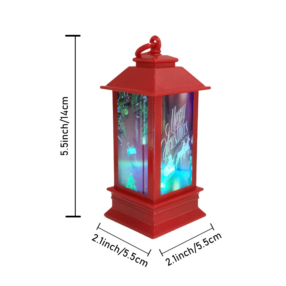 Lentera Lilin Natal Gaya Vintage Dengan Lampu Led Ukuran 5.5x2.1 Inch