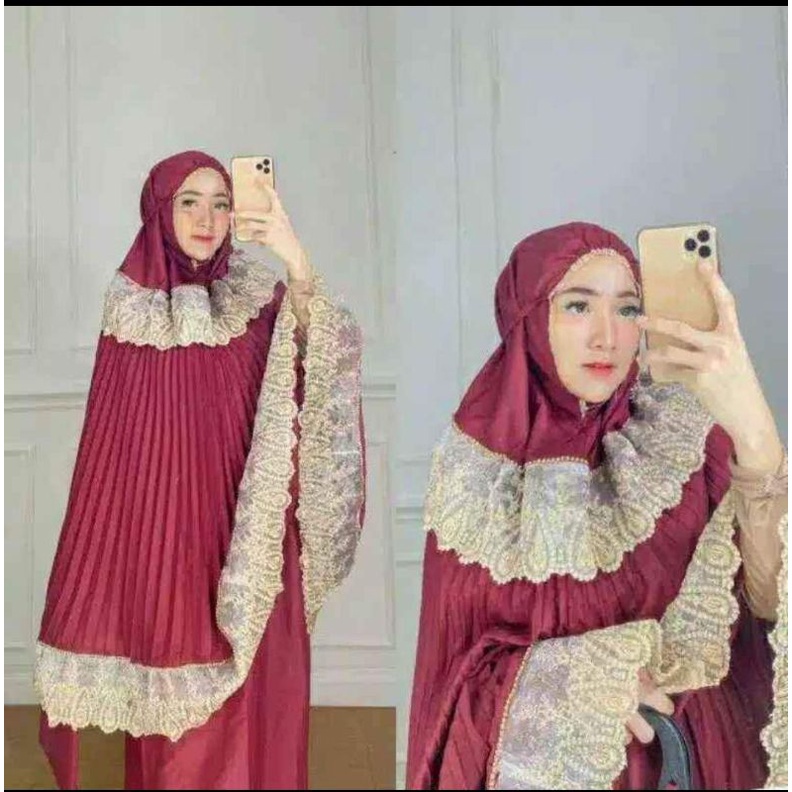 mukena plisket mata mukena plisket mata bordir premium  mukena plisket