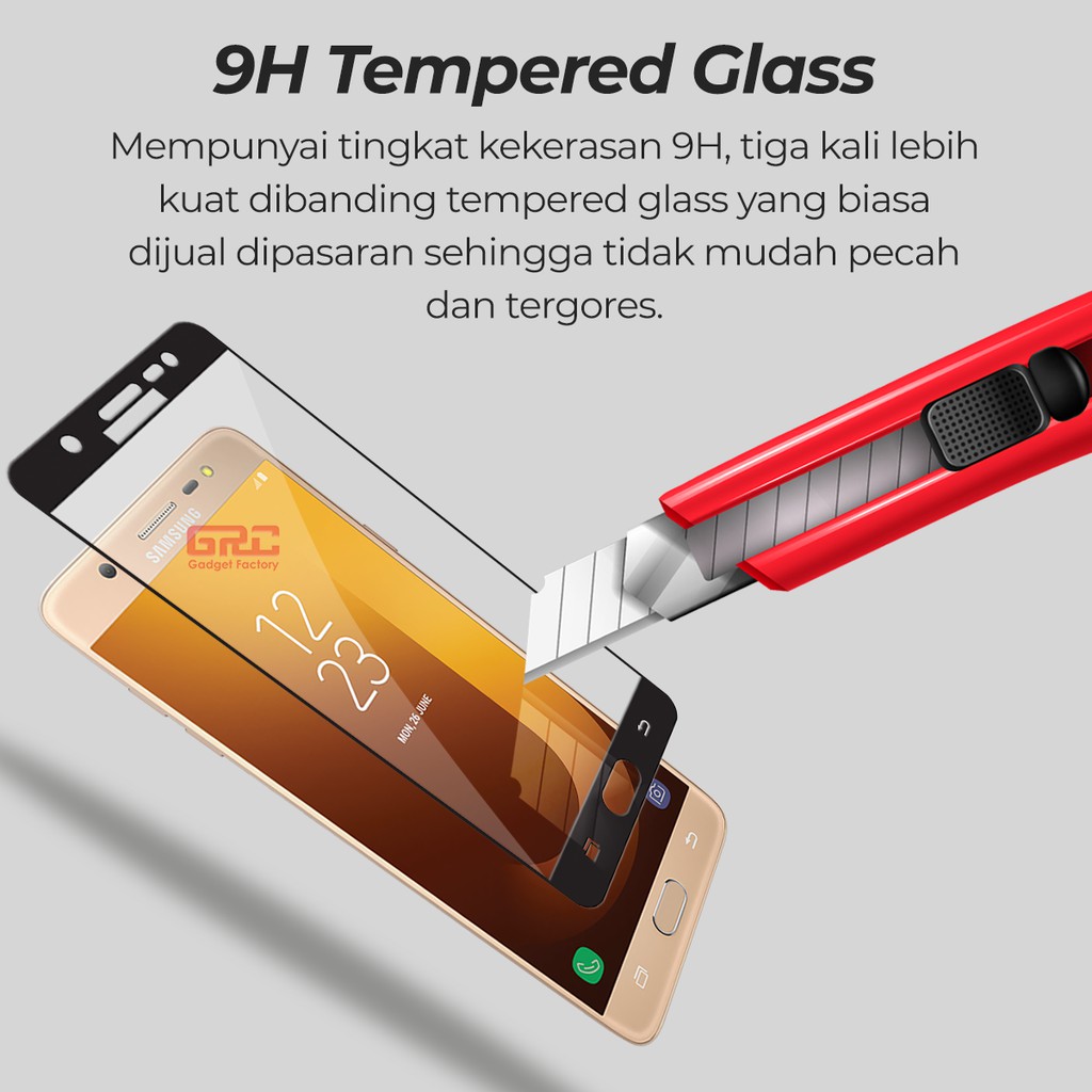 Tempered Glass SAMSUNG Galaxy J7 Max HOGO Full Cover Anti Gores Kaca