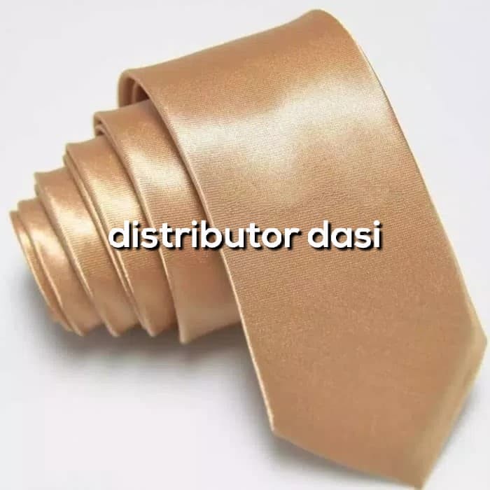 Dasi Panjang Pria Polos Champage Gold Ukuran Slim 2 Inch dan standart medium 3 inch