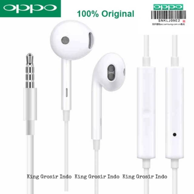 Headset Oppo Original 100% R7 R11 R15 R17 F5 F7 F9 F11 Pro Earphone Handsfree