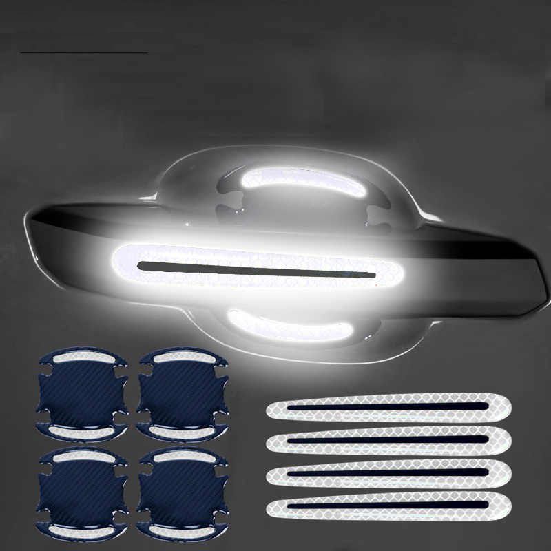 08 PCS REFLEKTOR REFLECTOR STIKER STICKER HANDLE GAGANG PINTU MOBIL ANTI AIR GORES PINTU NYALA TIMBUL jkt88