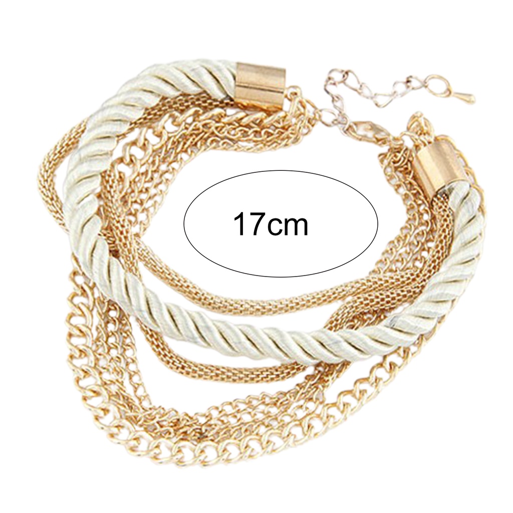 Hu Hu Hu Hu Hu Alat Bantu Pasang Kacamata♡ Gelang Rantai Multilayer Adjustable Bahan Alloy Metal Untuk Wanita