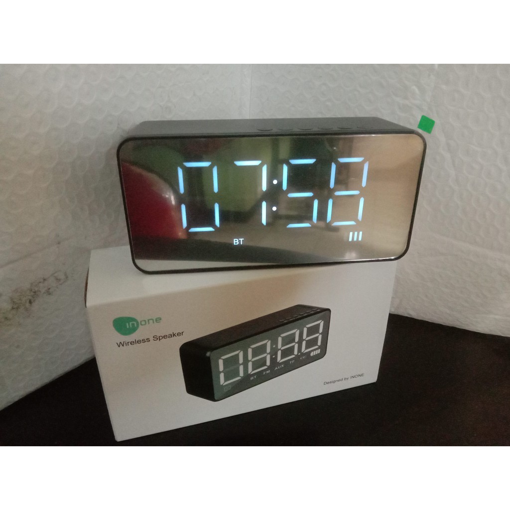 Inone Speaker Bluetooth Multi Fungsi Alarm Jam Weker Digital FM Radio