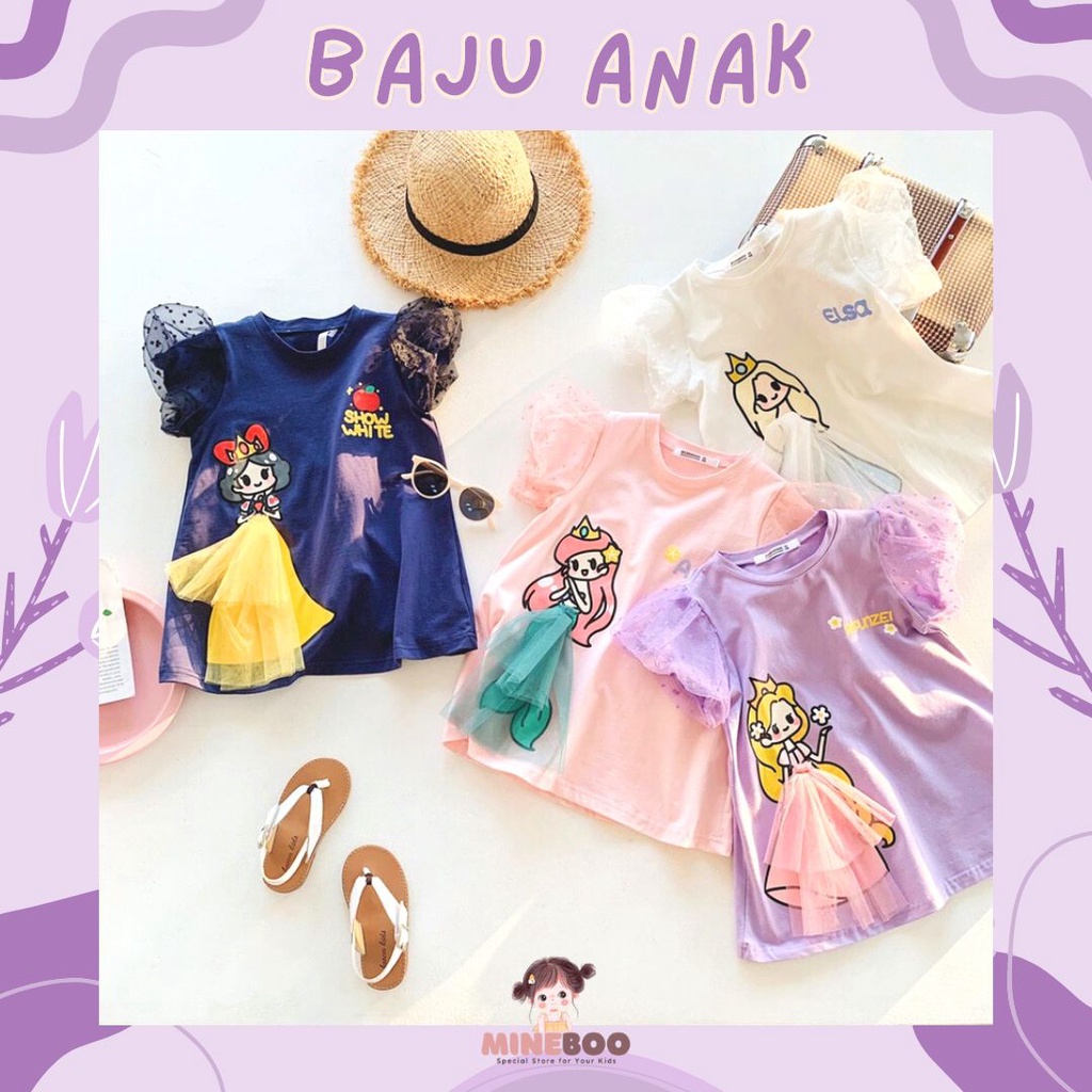 minieboo PRINCESS PUFF EBV Baju Dress Anak Perempuan Import